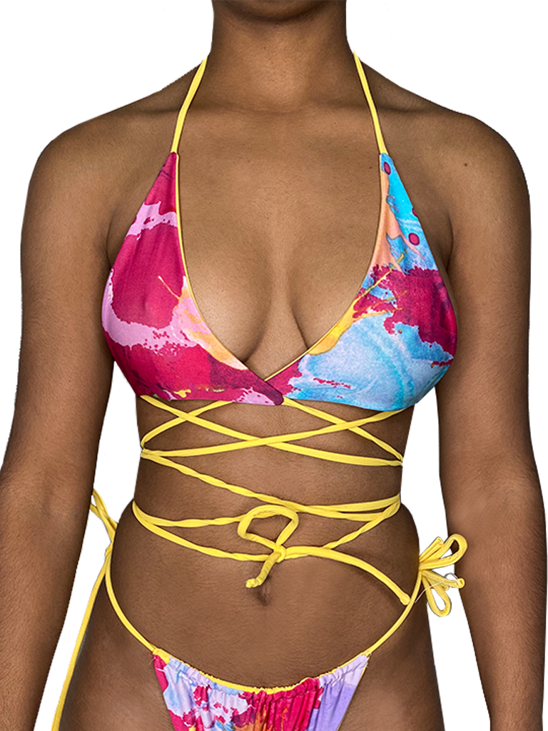 Walking Art Piece Reversible Bikini Top